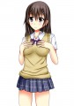 胸が気になる女子高生