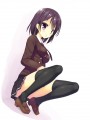 ブレザーでニーソのJK
