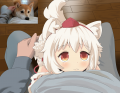 パパにすがりつくもみじ